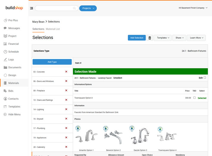 Selection Software for Commercial Contractors