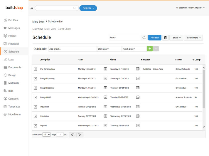 Scheduling Software for Designers and Design Build Contractors